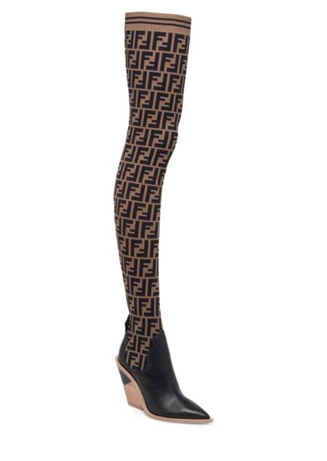 fendi thigh high socks|fendi platform knee high boots.